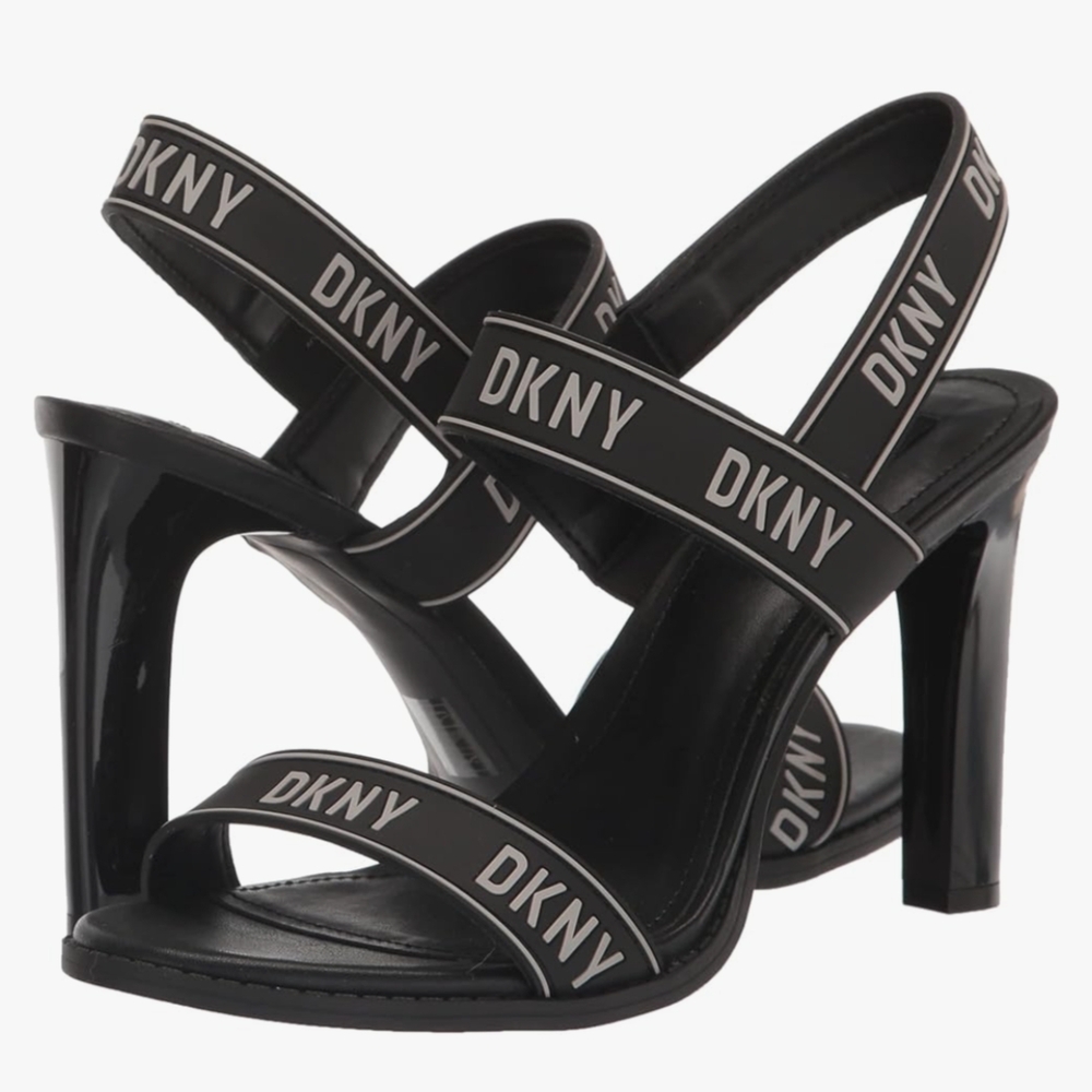 DKNY Black Strappy Heels for Women